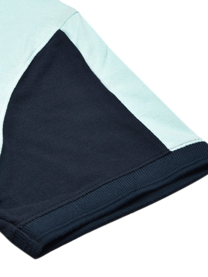 LV Summer Polo Shirt For Men-Light Cyan & Dark Navy-BE676/BR12929