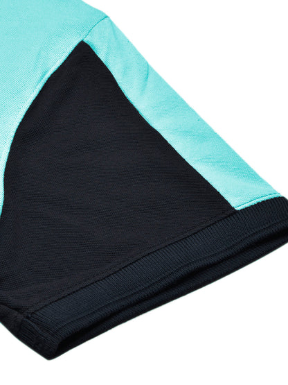 LV Summer Polo Shirt For Men-Light Cyan Blue & Dark Navy-SP1547/RT2367
