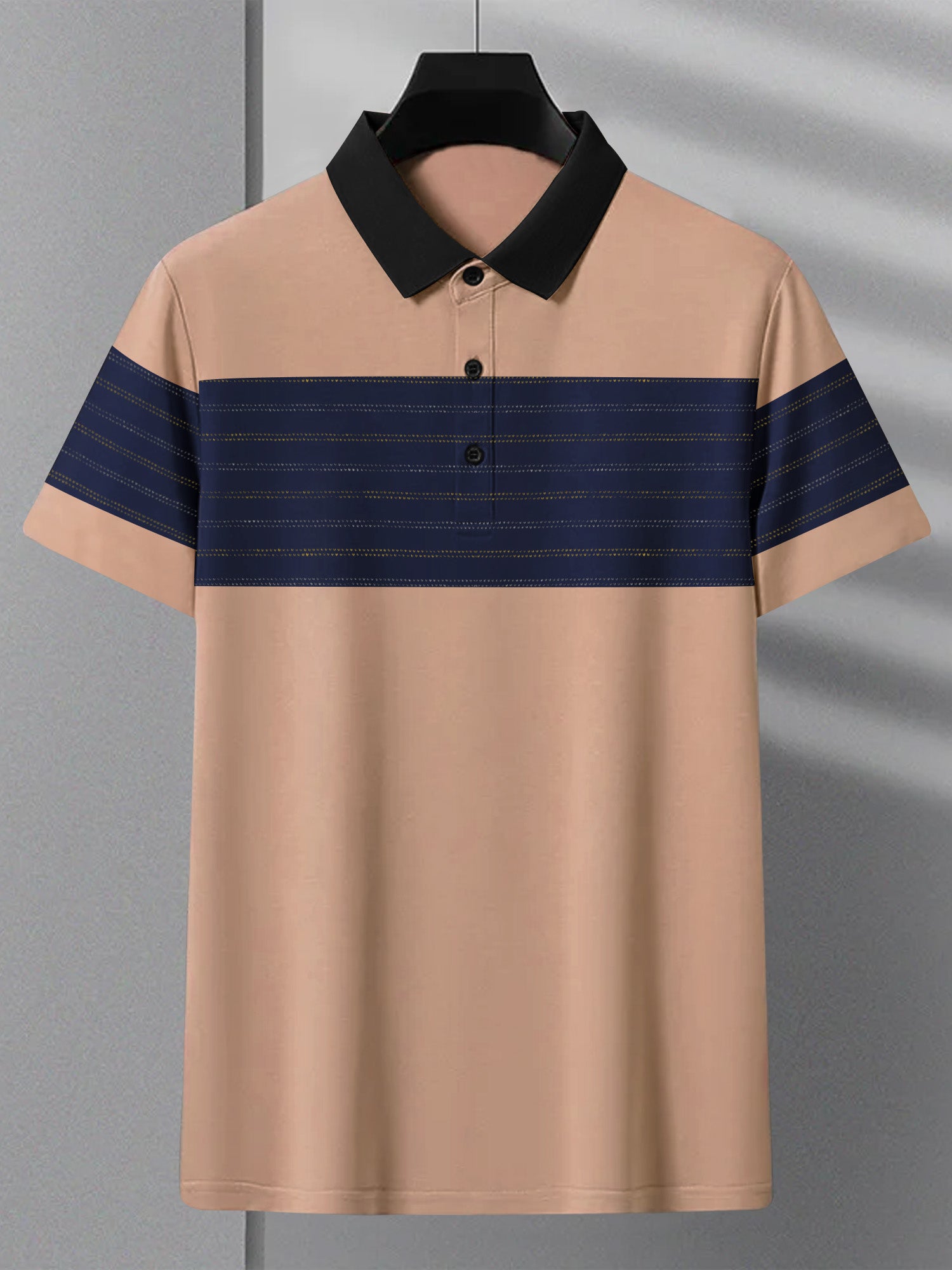 NXT Summer Polo Shirt For Men-Light Orange with Navy Panel-BE683/BR12936