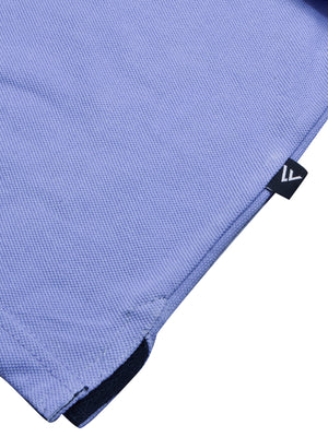 LV Summer Polo Shirt For Men-Light Purple with Navy & White-BE678/BR12931