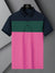 NXT Summer Polo Shirt For Men-Pink with Navy & Green-BE685/BR12938