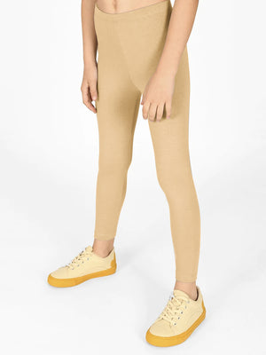 T.2 Stylish Tights Leggings For Girls-Khaki-BE1153