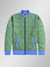 Quilted Zipper Baseball Jacket For Kids-Green & Allover Print-BE113/BR930