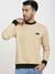 TNF Fleece Funky Style Sweatshirt For Men-Skin with Black-BE2357