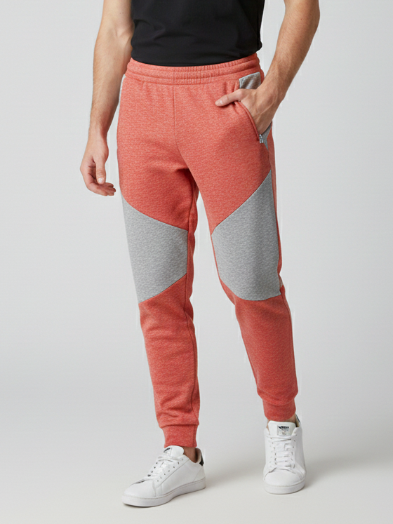 Stylish Terry Fleece Trouser For Men-Red Melange-UFS07