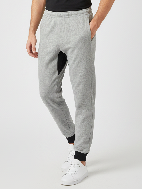 Stylish Terry Fleece Trouser For Men-Grey Melange-UFS09