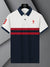 U.S Polo Assn. Summer Polo Shirt For Men-White with Navy & Red Panel-BE880/BR13118