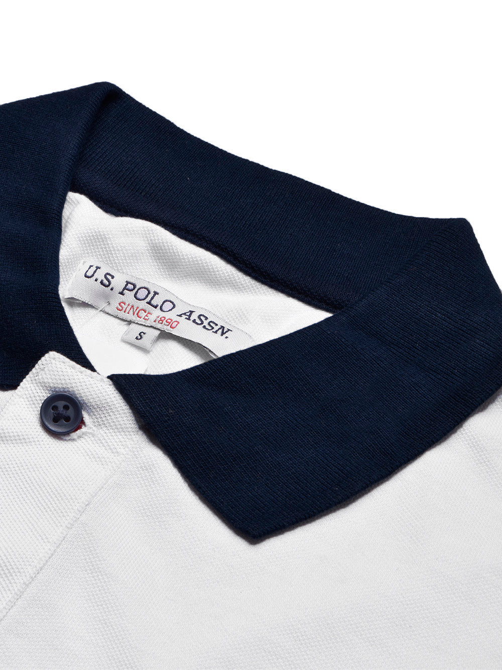 U.S Polo Assn. Summer Polo Shirt For Men-White with Navy & Red Panel-BE880/BR13118