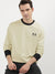 UA Fleece Funky Style Sweatshirt For Men-Biege with Black-BE2347