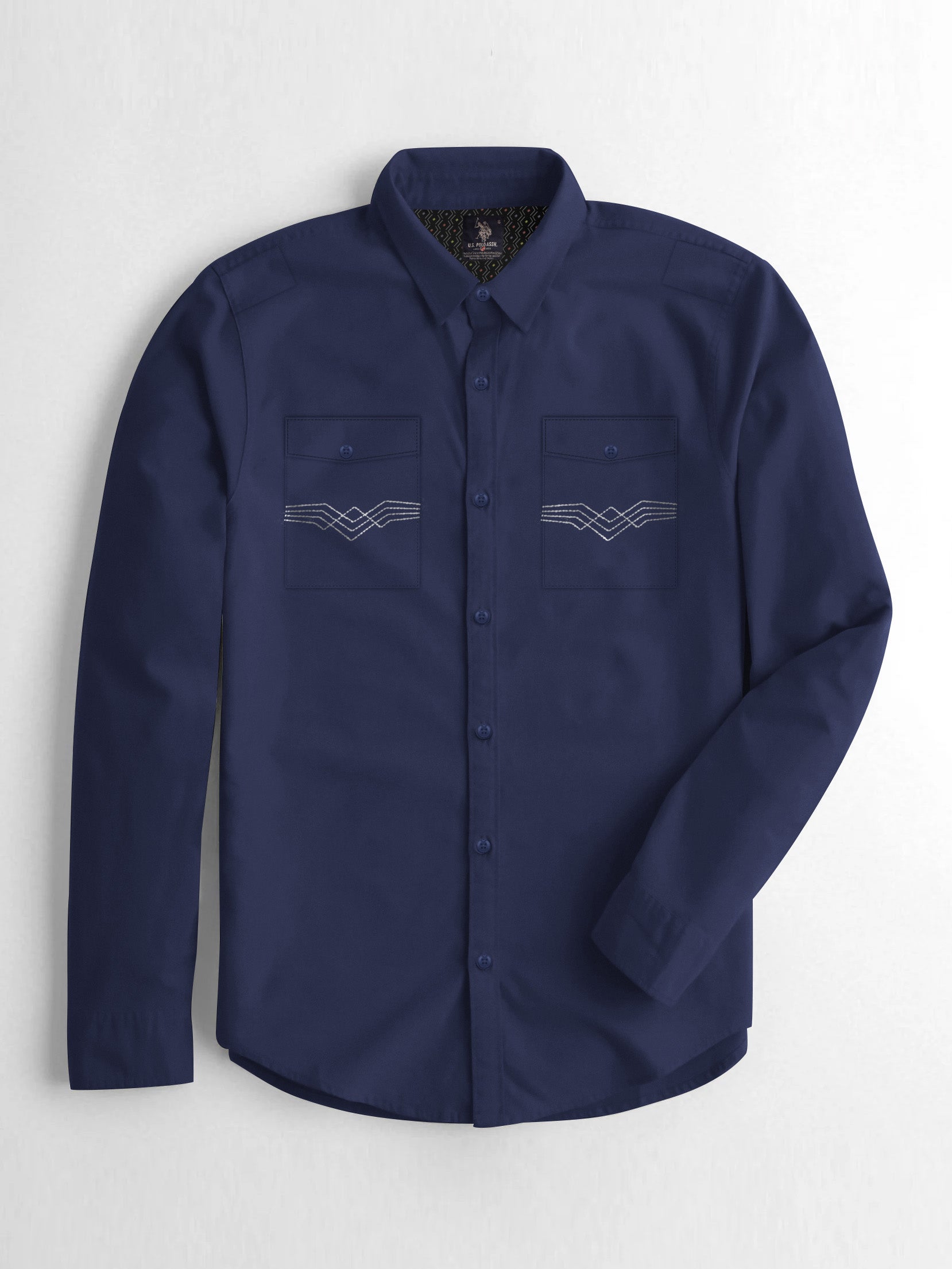 USPA Premium Slim Fit Casual Shirt For Men-Dark Blue-BE1431