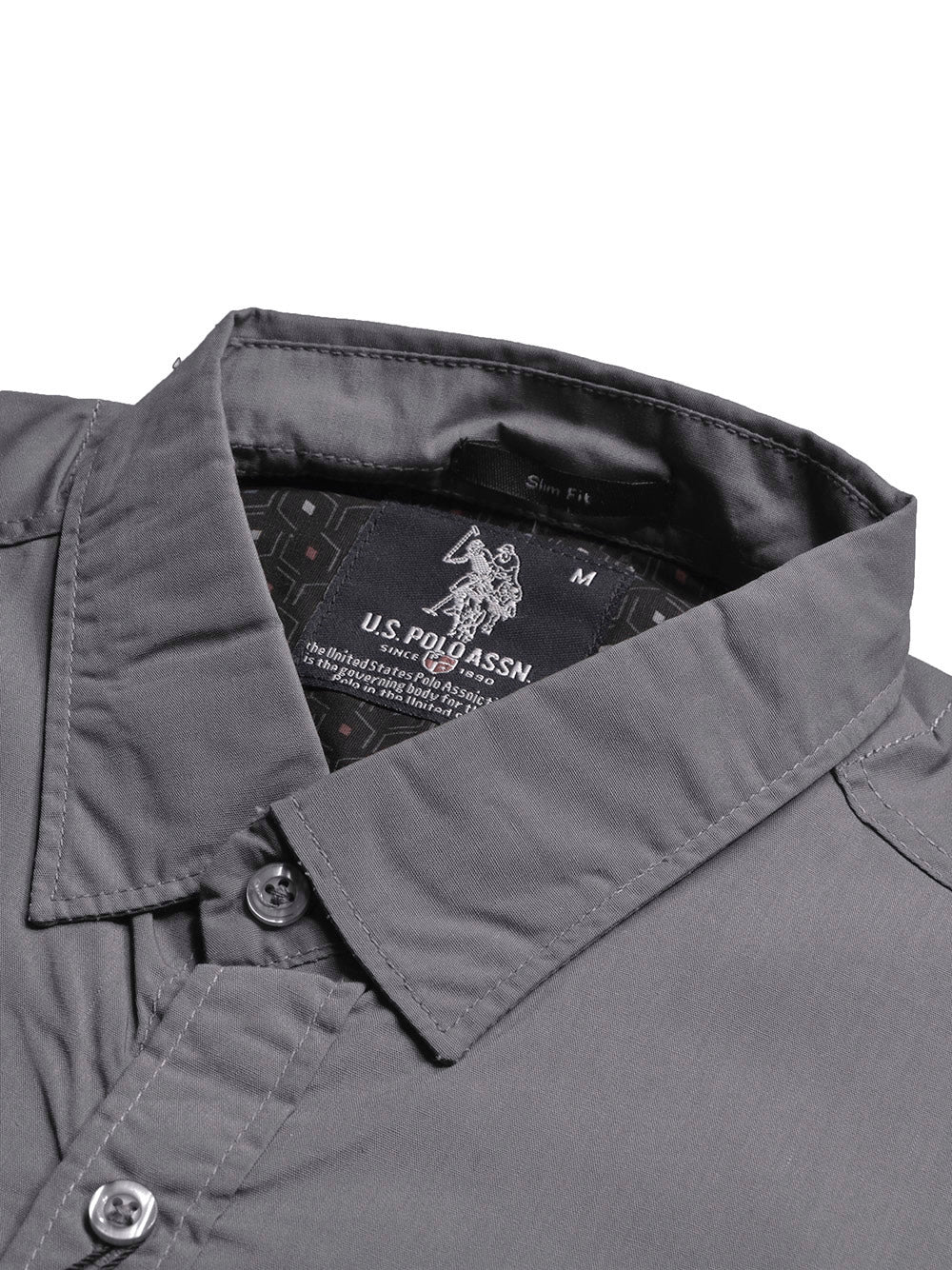 USPA Premium Slim Fit Casual Shirt For Men-Dark Grey-BE1430