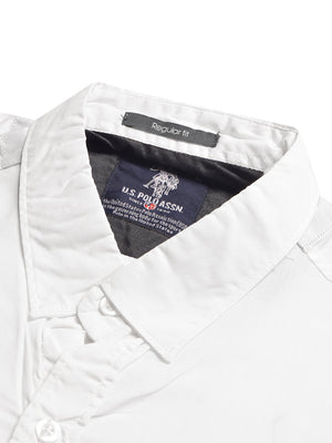 USPA Premium Slim Fit Casual Shirt For Men-White-BE1432