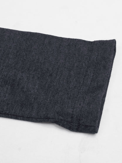 US POLO ASSN Single Jersey Long Sleeve Tee Shirt For Kids-Blue & Charcoal Melange-BE1156