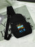 ADIDAS Unisex Cross Body Travel Shoulder Bag-Black with Print-SP1468