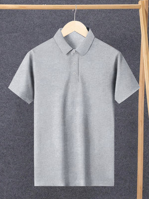 PYPR Summer Solid Polo Shirt For Men-Grey-BE1592/BR13823