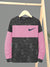 NK Single Jersey Long Sleeve Tee Shirt For Kids-Black Faded With Pink Panel-SP2276