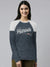 NFL Long Sleeve Crew Neck Tee Shirt For Ladies-Blue Melange & White-SP2036