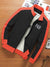 P&B Fleece Zipper Mock Neck Jacket For Men-Rosy Black with Orange Melange-BE562