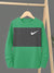 NK Crew Neck Single Jersey Long Sleeve Tee Shirt For Kids-Green with Grey Melange Panel-SP2287