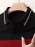 LV Summer Active Wear Polo Shirt For Men-Black with Grey & Red Panels-BE1345/BR13587