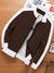 NXT Terry Fleece Zipper Mock Neck Jacket For Men-Brown with White-SP3416