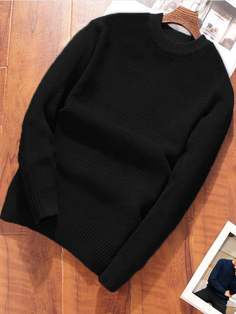 Full Fashion Wool Sweatshirt For Men-Black-BE375/BR1146