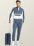 16Sixty Fleece Zipper Tracksuit For Ladies-Slate Blue with White Panels-BE36/BR876