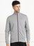 Next Fleece Zipper Mock Neck For Men-Grey Melange-BE524