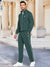 Louis Vicaci Fleece Zipper Tracksuit For Men-Green Melange-BE329