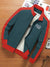 P&B Fleece Zipper Mock Neck Jacket For Men-Prussian Green Melange with Orange-BE563