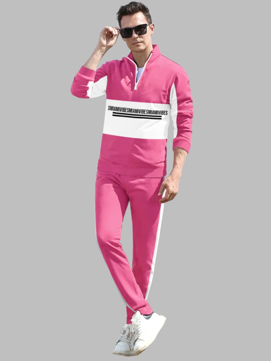 Mens pink cheap tracksuit