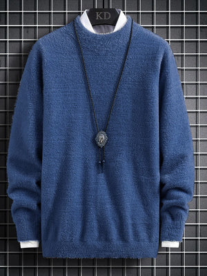 Louis Vicaci Turtle Neck Rabbit Wool Sweatshirt-Blue-BE411/BR1173