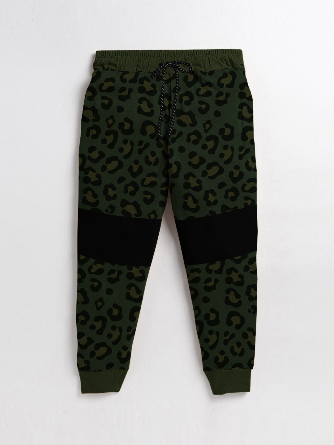 Mango Terry Fleece Jogger Trouser For Kids-Camouflage with Panels-BE344