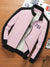 P&B Fleece Zipper Mock Neck Jacket For Men-Light Pink with Black-BE528