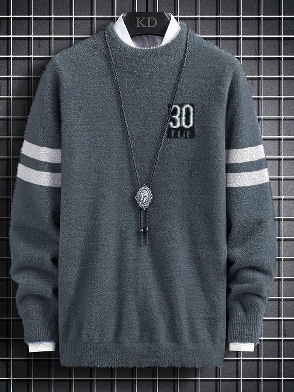 Louis Vicaci Turtle Neck Rabbit Wool Sweatshirt-Slate Grey-BE407/BR1169