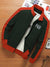 P&B Fleece Zipper Mock Neck Jacket For Men-Olive Green with Orange-BE504