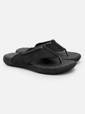 Men's Soft Leather Chappal-Black-BE1161/BR13410