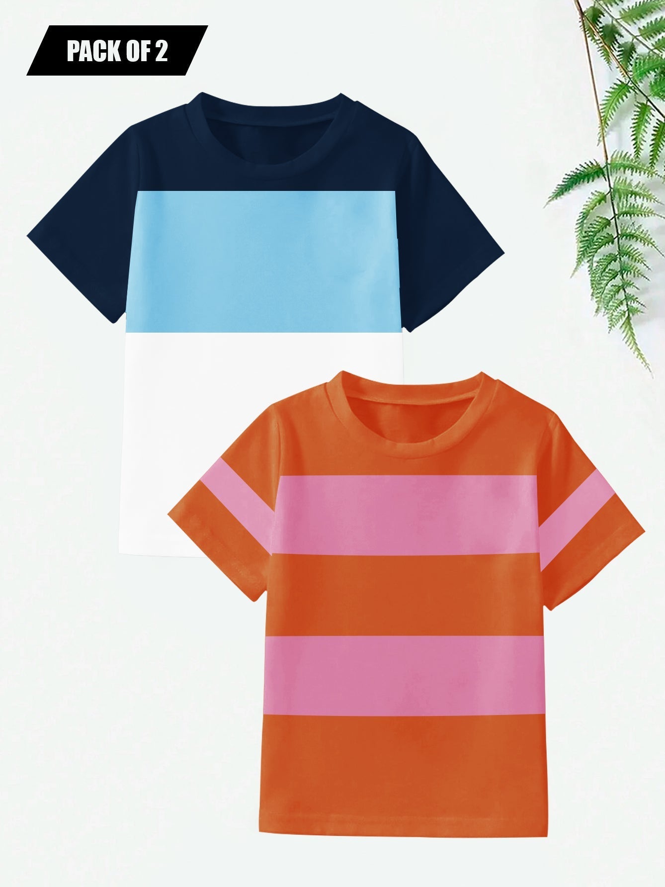 Pack Of 2 Single Jersey Tee Shirt For Kids-SP2881