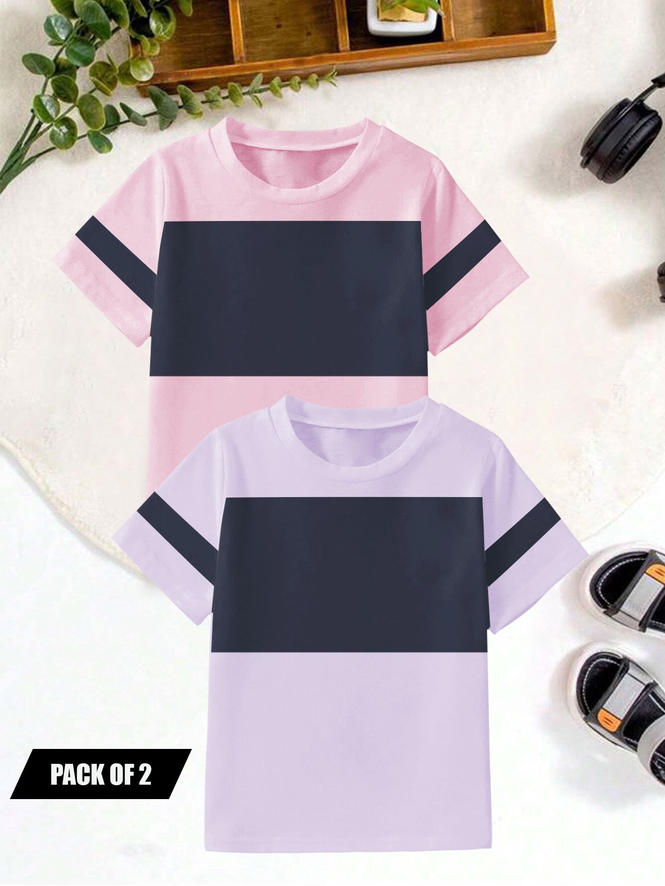 Pack Of 2 Single Jersey Tee Shirt For Kids