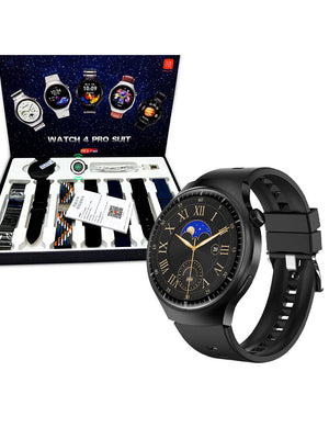 Watch 4 Pro Suit Smartwatch With 7 Straps High Definition Color Screen Healthy Monitoring Custom Dial With Hiwatchpro App-BE1889/BR14038