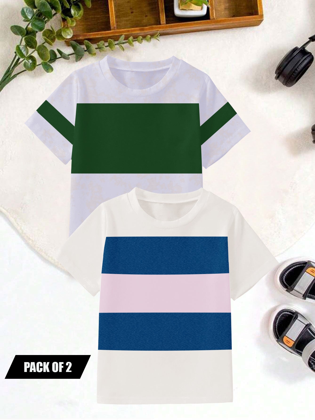 Pack Of 2 Single Jersey Tee Shirt For Kids