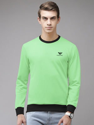 Upgrade Fashion Fleece Funky Style Sweatshirt For Men-Light Green with Black-BE2720