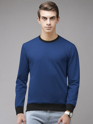 Upgrade Fashion Terry Fleece Funky Style Sweatshirt For Me-Dark Blue with Black-BE2525