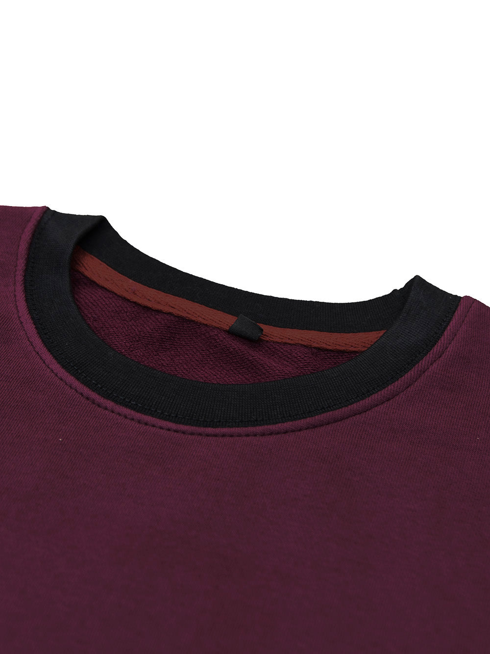 Upgrade Fashion Terry Fleece Funky Style Sweatshirt For Men-Burgundy with Black-BE2361