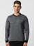 Upgrade Fashion Terry Fleece Funky Style Sweatshirt For Men-Charcoal Melange with Black-BE2413