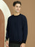 Upgrade Fashion Terry Fleece Funky Style Sweatshirt For Men-Dark Navy with Black-BE2545