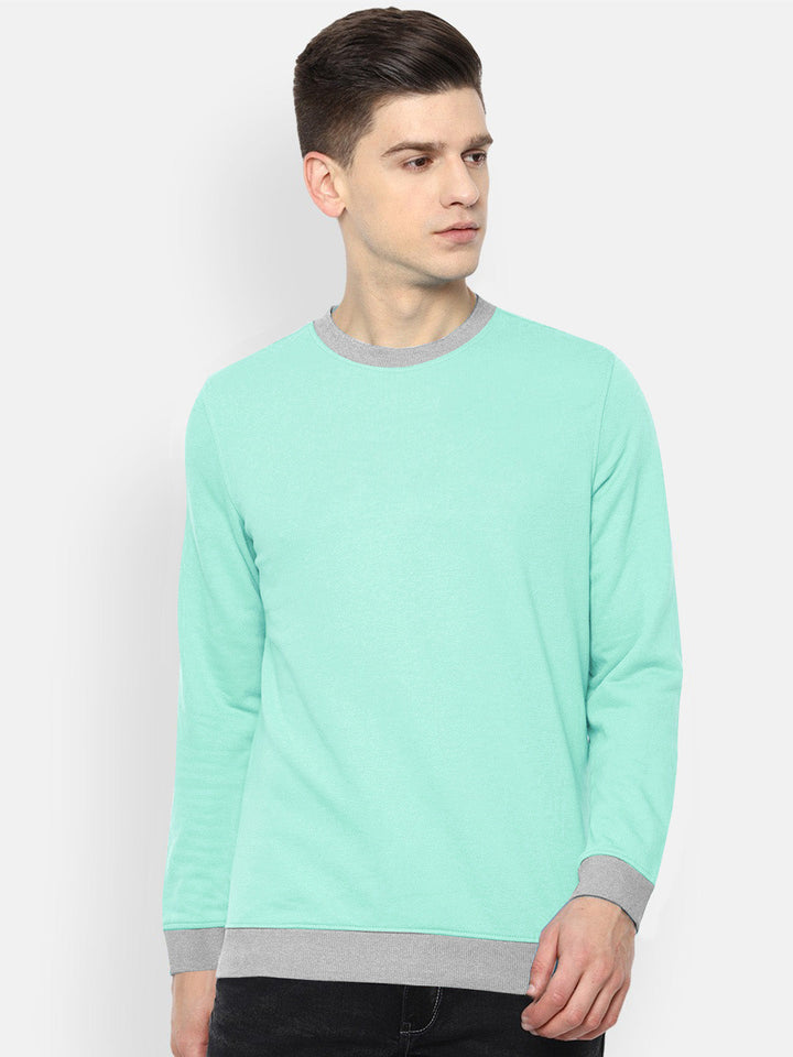Upgrade Fashion Terry Fleece Funky Style Sweatshirt For Men-Ice Green with Grey-NS05