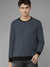 Upgrade Fashion Terry Fleece Funky Style Sweatshirt For Men-Navy Melange with Black-BE2371