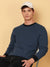 Upgrade Fashion Terry Fleece Funky Style Sweatshirt For Men-Light Navy Melange with Black-BR2367