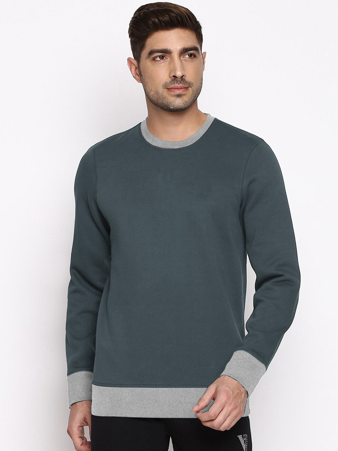 Upgrade Fashion Terry Fleece Funky Style Sweatshirt For Men-Slate Grey with Grey-BE2359